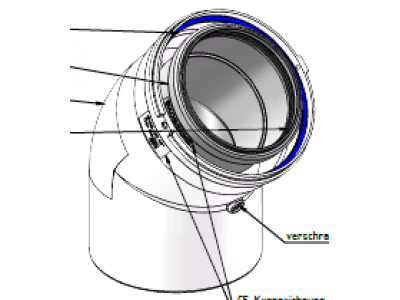 VIESSMANN Пластиковое колено дымохода LAS (труба в трубе) 110/150 45°, 2 шт (7247540)