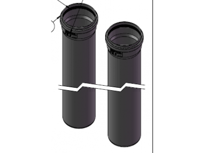 VIESSMANN Комплект труб дымохода. Две пластиковые трубы PPs по 2 м каждая, D200 мм (7339803)