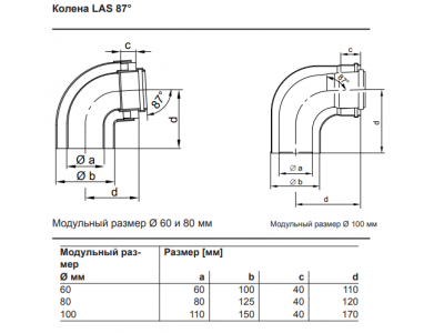 VIESSMANN Комплект дымохода PPs LAS 60/100 проход через наружную стену со стеновыми заглушками (2 шт.) и коленом 87° (7373237)